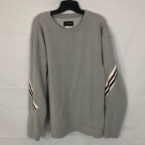 Grey Striped Oversized Sweater